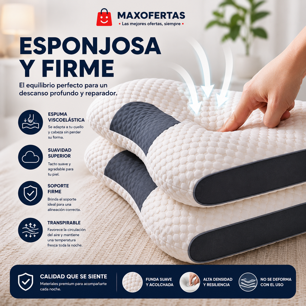 CerviCare™ - Almohada Premium de Soporte Cervical
