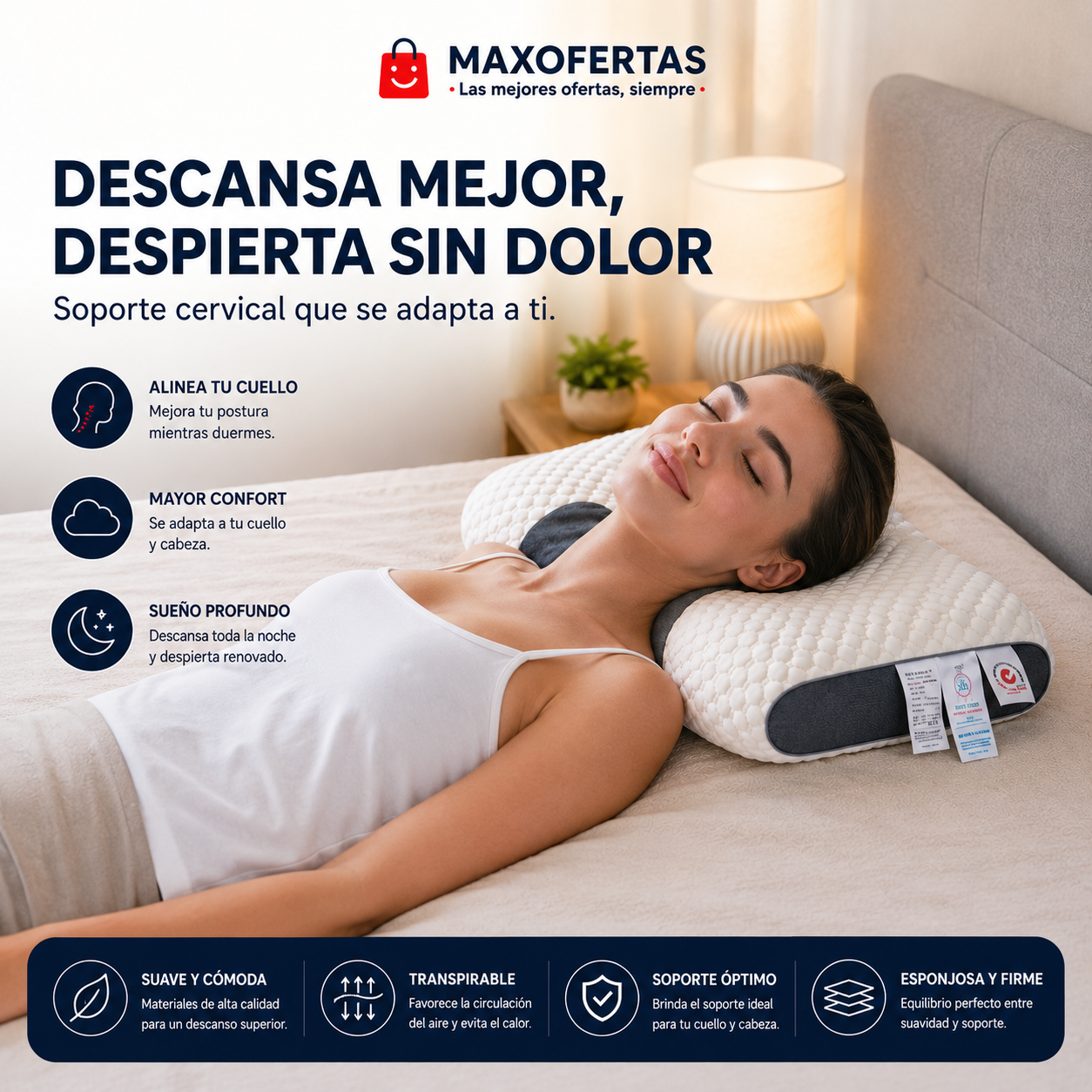 CerviCare™ - Almohada Premium de Soporte Cervical